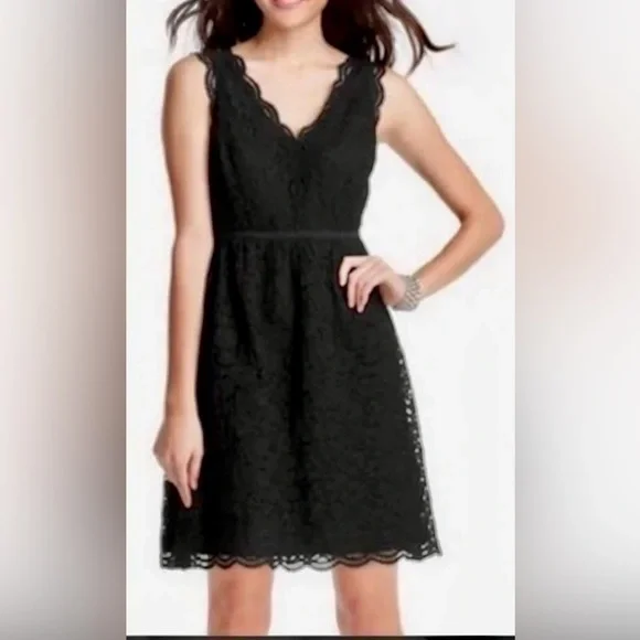 LOFT BLACK LACE DRESS SIZE 4 NWT - Picture 2 of 8
